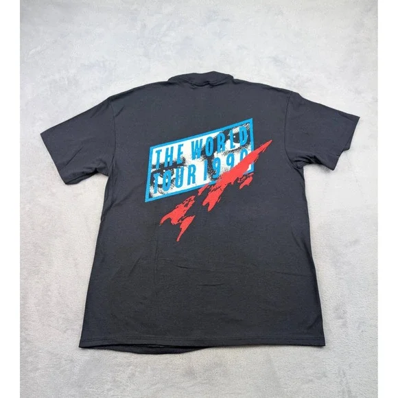 VTG 90's David Bowie 1990 Sound Vision Tour Brockum T-Shirt XL Black VNDS